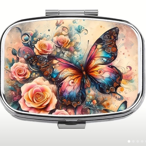 Portable Mirrored Medicine Case for Pockets & Purses NEW - Picture 12 of 15